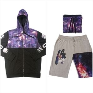 Galaxy Hoodie x Fly Society Shorts Set (2XL/XL)